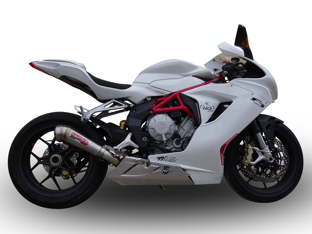 Escape compatible con Mv Agusta F3 675 2012-2016, Powercone Evo, Escape legal, homologado, silenciador con db killer desmontable y tubo de conexión específico 