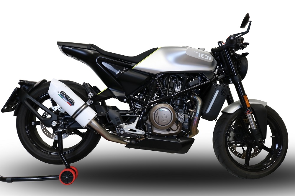 Escape compatible con Husqvarna Vitpilen 701 2018-2020, Albus Evo4, Escape legal, homologado, silenciador con db killer desmontable y tubo de conexión específico 