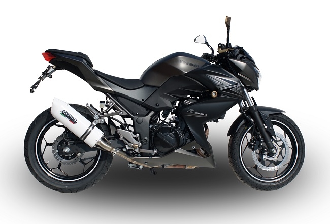 Escape compatible con Kawasaki Z 300 2014-2017, Albus Ceramic, Escape legal, homologado, silenciador con db killer desmontable y tubo de conexión específico 