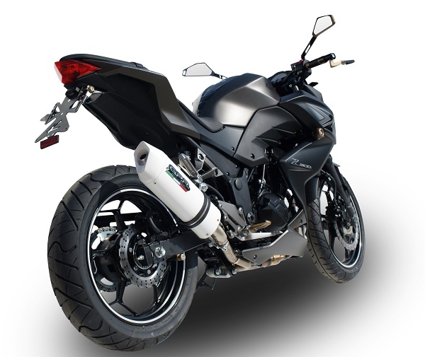 Escape compatible con Kawasaki Z 300 2014-2017, Albus Ceramic, Escape legal, homologado, silenciador con db killer desmontable y tubo de conexión específico 