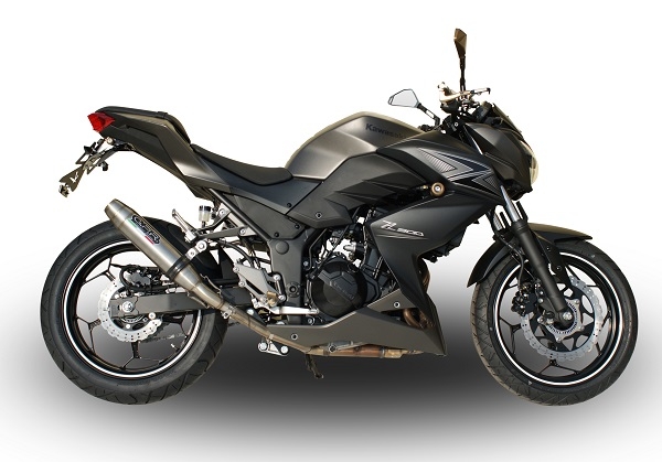 Escape compatible con Kawasaki Z 300 2014-2017, Deeptone Inox, Escape legal, homologado, silenciador con db killer desmontable y tubo de conexión específico 