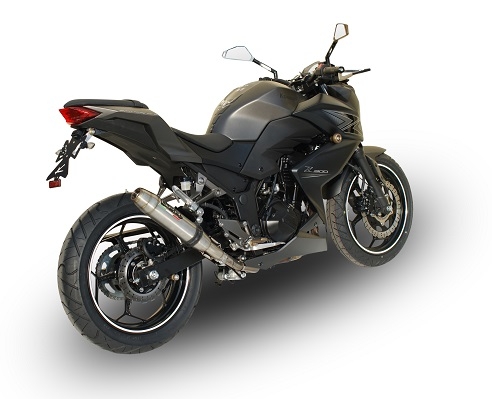 Escape compatible con Kawasaki Z 300 2014-2017, Deeptone Inox, Escape legal, homologado, silenciador con db killer desmontable y tubo de conexión específico 