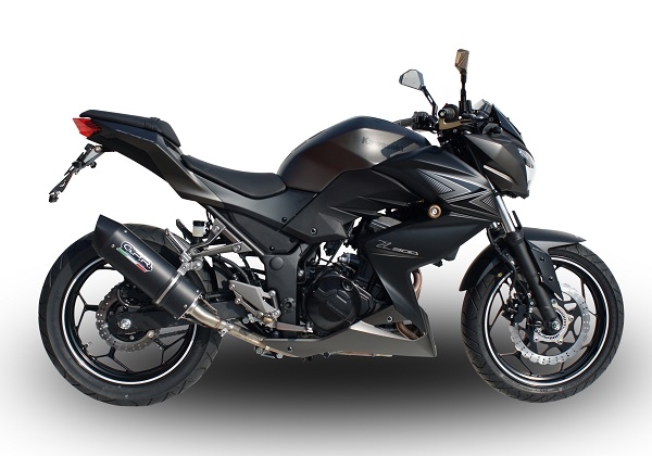 Escape compatible con Kawasaki Z 300 2014-2017, Furore Nero, Escape legal, homologado, silenciador con db killer desmontable y tubo de conexión específico 