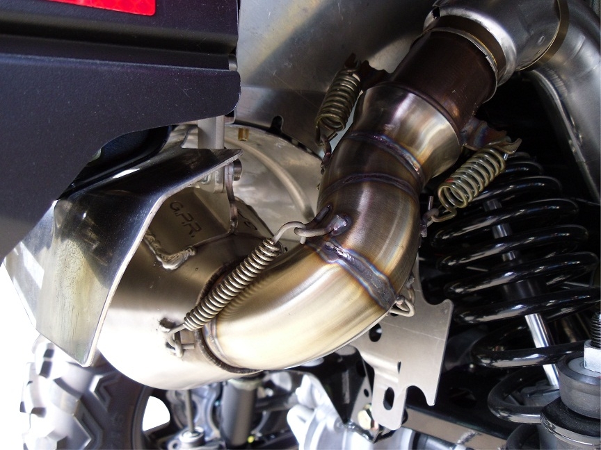 Escape compatible con Polaris Sportsman Xp 850 - Xp 850 Forest 2010-2014, Power Bomb, Escape legal, homologado, silenciador con db killer desmontable y tubo de conexión específico 