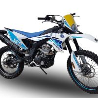 Escape compatible con F.B. Mondial Smx 125 Enduro 2021-2023, Furore Poppy, Escape legal, homologado, silenciador con db killer desmontable y tubo de conexión 