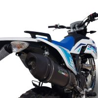 Escape compatible con F.B. Mondial Smx 125 Enduro 2021-2023, Furore Nero, Escape legal, homologado, silenciador con db killer desmontable y tubo de conexión 