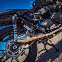Escape compatible con Triumph Street Twin 900 2015-2019, Vintacone, Par de terminales de escape homologados, con db killer extraíbles y tubos de conexión específicos 