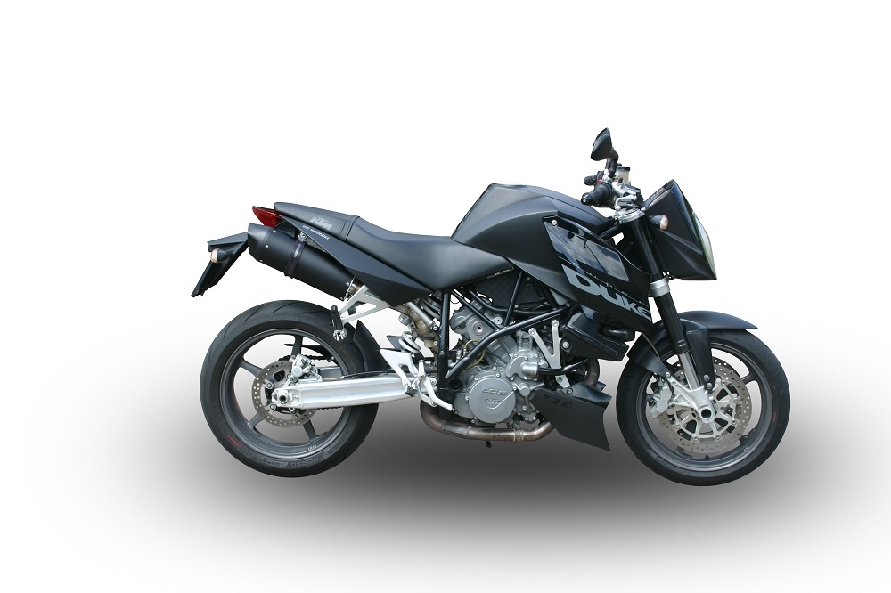Escape compatible con Ktm Superduke 990 - R ( LC8) 2004-2012, Furore Nero, Par de terminales de escape homologados, con db killer extraíbles y tubos de conexión específicos 