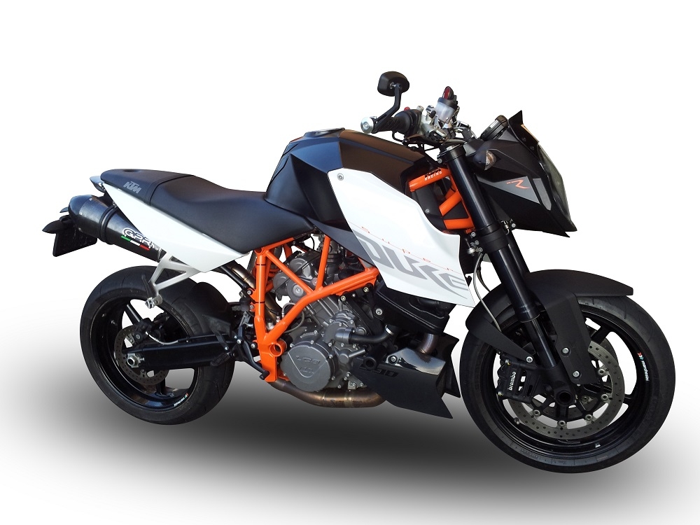 Escape compatible con Ktm Superduke 990 - R ( LC8) 2004-2012, Gpe Ann. Poppy, Par de terminales de escape homologados, con db killer extraíbles y tubos de conexión específicos 