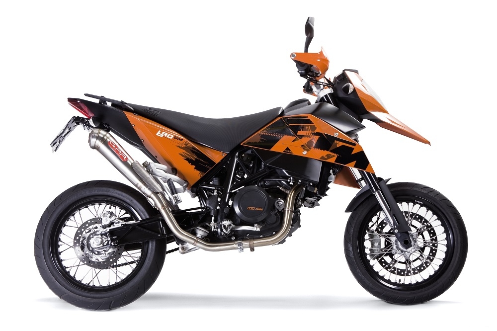 Escape compatible con Ktm Supermoto 690 2007-2009, Powercone Evo, Escape completo homologado y legal, incluido db killer extraíble 