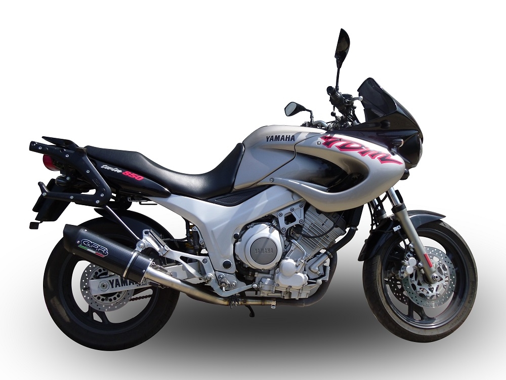 Escape compatible con Yamaha Tdm 850 1991-2001, Furore Nero, Par de terminales de escape homologados, con db killer extraíbles y tubos de conexión específicos 
