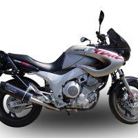 Escape compatible con Yamaha Tdm 850 1991-2001, Furore Nero, Par de terminales de escape homologados, con db killer extraíbles y tubos de conexión específicos 