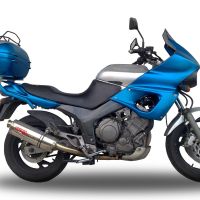 Escape compatible con Yamaha Tdm 850 1991-2001, Trioval, Par de terminales de escape homologados, con db killer extraíbles y tubos de conexión específicos 