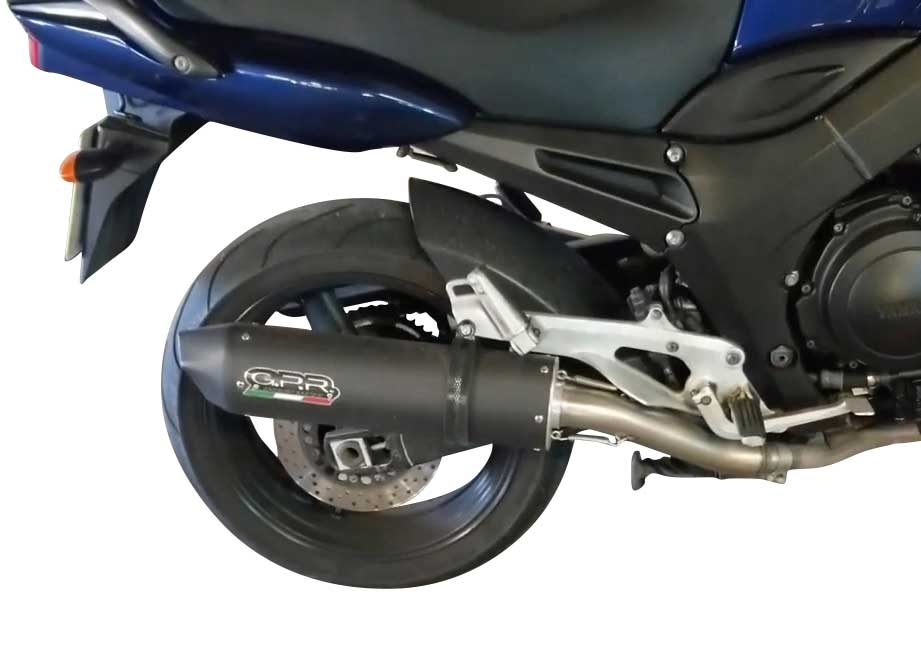 Escape compatible con Yamaha Tdm 900 2002-2014, Furore Nero, Par de terminales de escape homologados, con db killer extraíble, catalizadores y tubo de conexión específico 