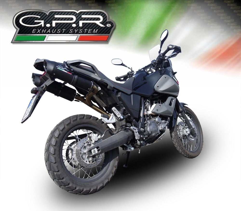 Escape compatible con Yamaha Xt 660 Z Teneré 2008-2016, Furore Nero, Par de terminales de escape homologados, con db killer extraíbles y tubos de conexión específicos 