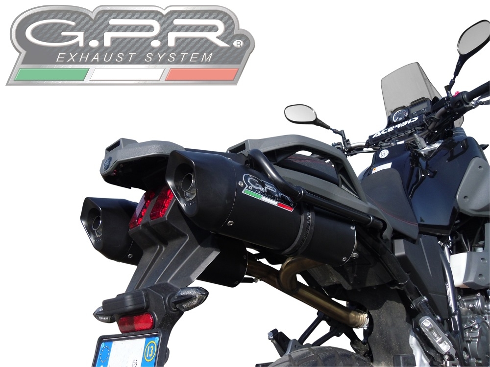 Escape compatible con Yamaha Xt 660 Z Teneré 2008-2016, Furore Nero, Par de terminales de escape homologados, con db killer extraíbles y tubos de conexión específicos 