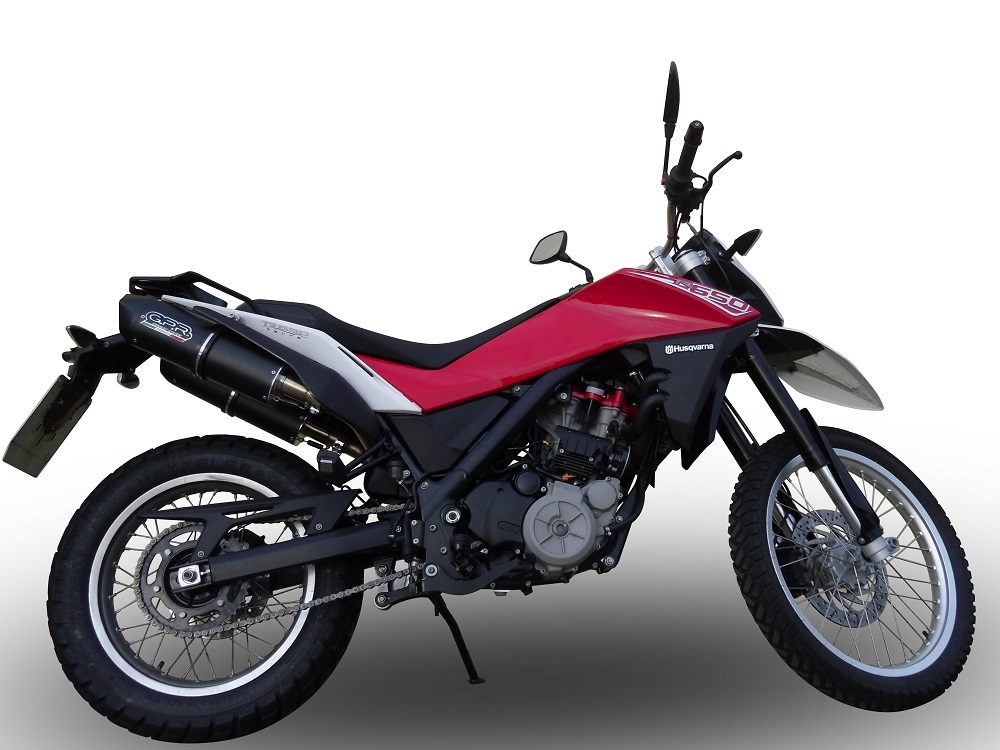 Escape compatible con Husqvarna TERRA - STRADA TR 650 2013-2015, Furore Poppy, Par de terminales de escape homologados, con db killer extraíbles y tubos de conexión específicos 