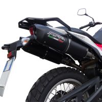 Escape compatible con Husqvarna TERRA - STRADA TR 650 2013-2015, Furore Nero, Par de terminales de escape homologados, con db killer extraíbles y tubos de conexión específicos 