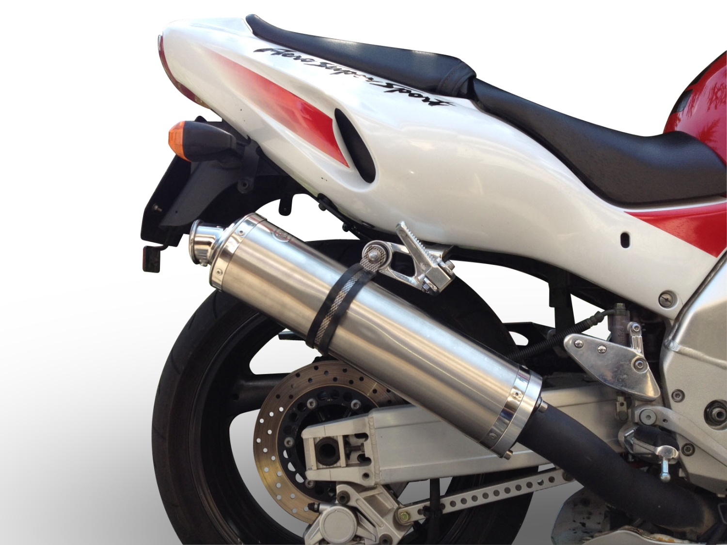 Escape compatible con Yamaha YZF 1000 R Thunderace 1996-2003, Inox Tondo, Silenciador de escape, homologado, montaje con brida específica (bolt-on), con db killer extraíble 