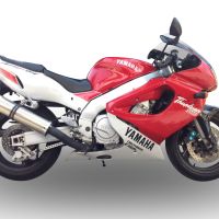 Escape compatible con Yamaha YZF 1000 R Thunderace 1996-2003, Inox Tondo, Silenciador de escape, homologado, montaje con brida específica (bolt-on), con db killer extraíble 
