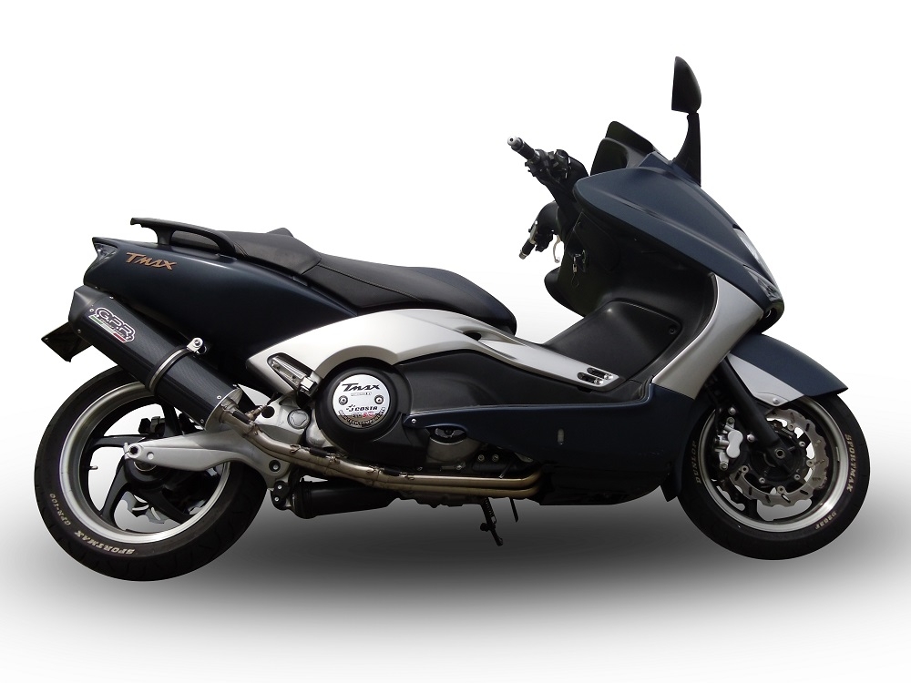 Escape compatible con Yamaha T-Max 500 2001-2011, Furore Nero, Escape completo homologado y legal, incluido db killer extraíble 