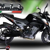 Escape compatible con Ktm Duke 790 2017-2020, Furore Evo4 Nero, Escape legal, homologado, silenciador con db killer desmontable y tubo de conexión específico 