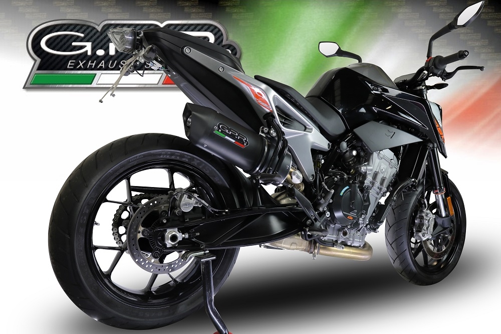 Escape compatible con Ktm Duke 790 2017-2020, Furore Evo4 Nero, Escape legal, homologado, silenciador con db killer desmontable y tubo de conexión específico 