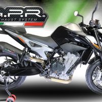 Escape compatible con Ktm Duke 790 2017-2020, GP Evo4 Black Titanium, Escape legal, homologado, silenciador con db killer desmontable y tubo de conexión específico 