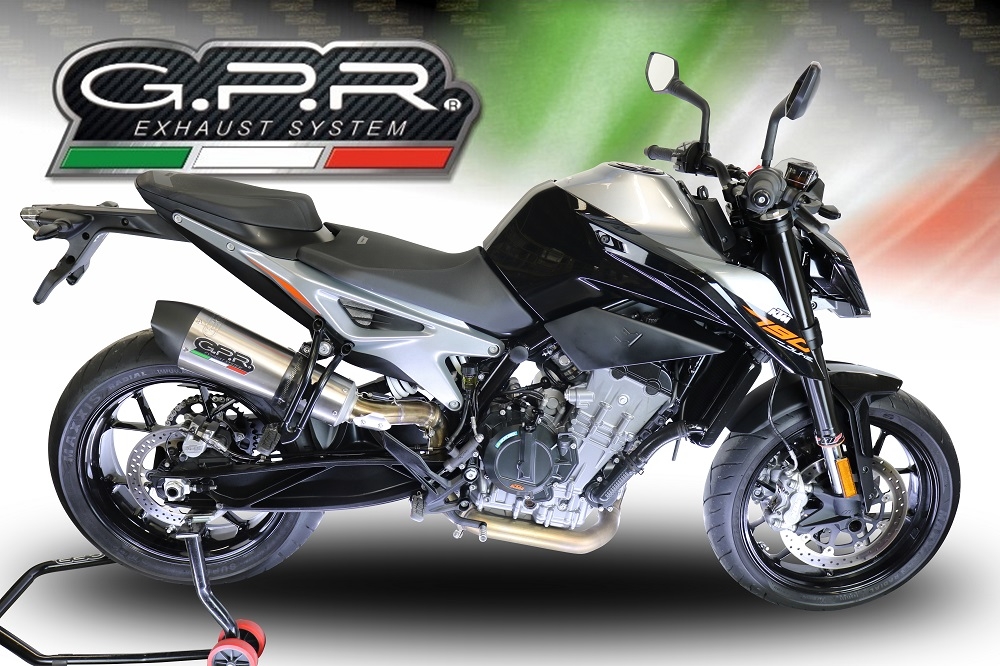 Escape compatible con Ktm Duke 790 2017-2020, Gpe Ann. titanium, Escape racing, silenciador con tubo de conexion, articulo sin homologacion 