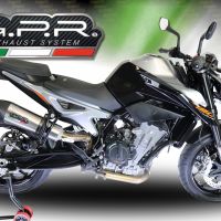 Escape compatible con Ktm Duke 790 2017-2020, Gpe Ann. titanium, Escape racing, silenciador con tubo de conexion, articulo sin homologacion 