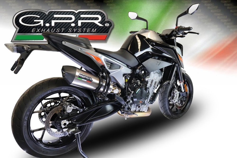 Escape compatible con Ktm Duke 790 2017-2020, Gpe Ann. titanium, Escape racing, silenciador con tubo de conexion, articulo sin homologacion 