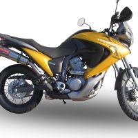 Escape compatible con Honda Transalp Xl 700 V 2007-2014, Gpe Ann. titanium, Escape legal, homologado, silenciador con db killer desmontable y tubo de conexión específico 