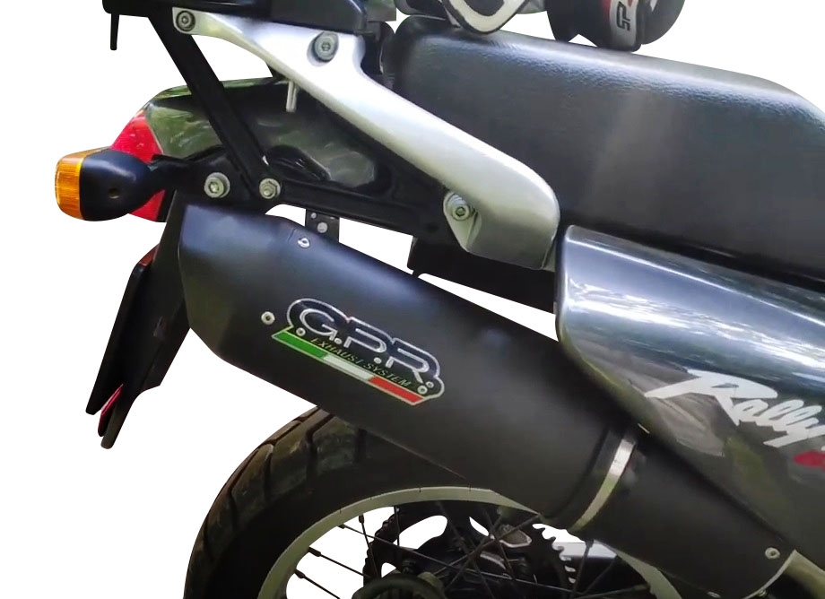 Escape compatible con Honda Transalp Xl 600 V 1996-1999, Furore Nero, Escape legal, homologado, silenciador con db killer desmontable y tubo de conexión específico 
