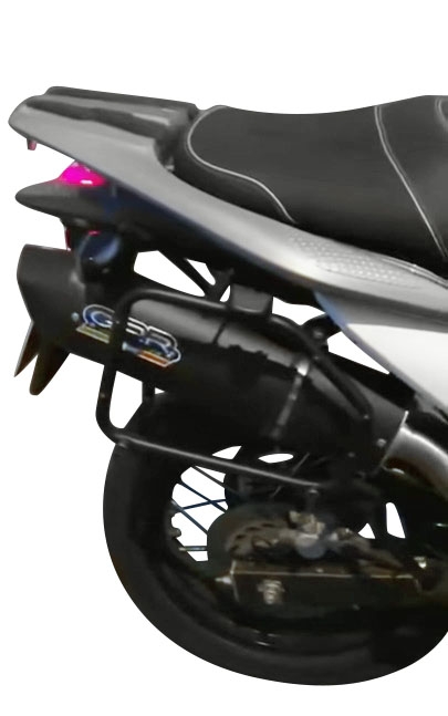 Escape compatible con Honda Transalp Xl 700 V 2007-2014, Furore Nero, Escape legal, homologado, silenciador con db killer desmontable y tubo de conexión específico 