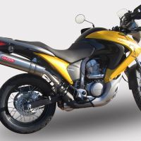 Escape compatible con Honda Transalp Xl 700 V 2007-2014, Trioval, Escape legal, homologado, silenciador con db killer desmontable y tubo de conexión específico 