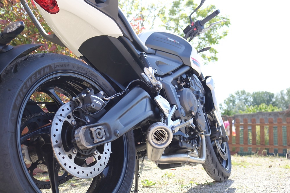 Escape compatible con Triumph Trident 660 2021-2024, Powercone Evo, Escape completo, no legal para países de la UE, con db killer extraíble 