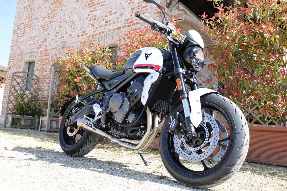 Escape compatible con Triumph Trident 660 2021-2024, Powercone Evo, Escape completo, no legal para países de la UE, con db killer extraíble 