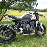 Escape compatible con Triumph Trident 660 2021-2024, M3 Black Titanium, Escape completo, no legal para países de la UE, con db killer extraíble 