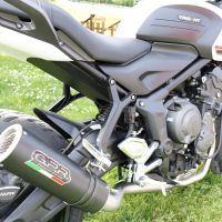 Escape compatible con Triumph Trident 660 2021-2024, M3 Black Titanium, Escape completo, no legal para países de la UE, con db killer extraíble 
