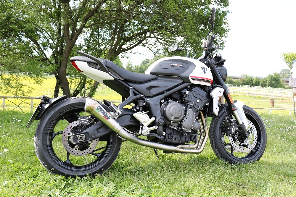 Escape compatible con Triumph Trident 660 2021-2024, Powercone Evo, Escape completo, no legal para países de la UE, con db killer extraíble 