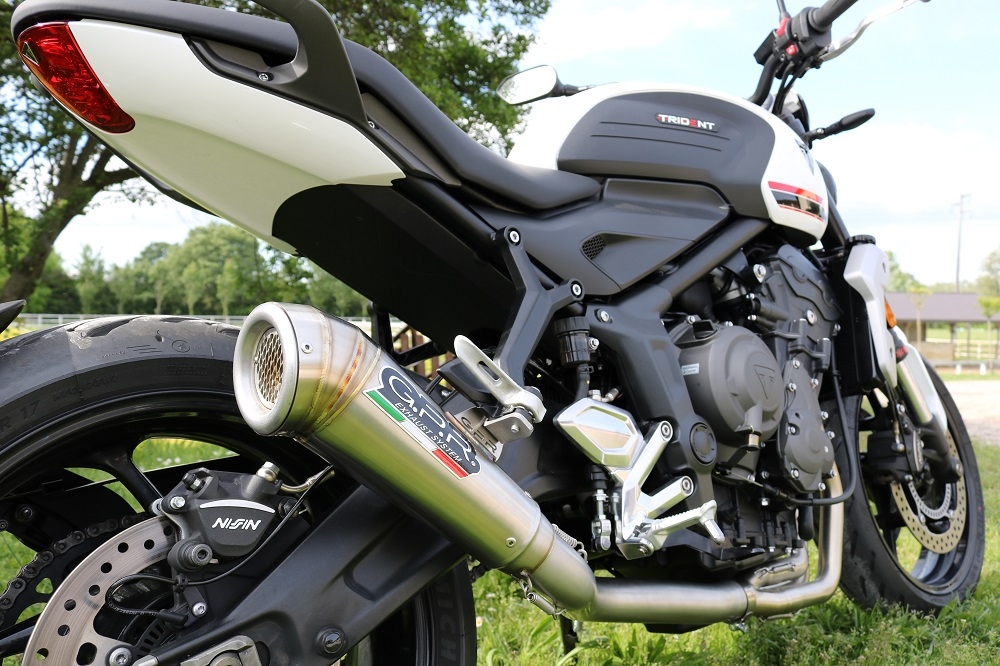 Escape compatible con Triumph Trident 660 2021-2024, Powercone Evo, Escape completo, no legal para países de la UE, con db killer extraíble 