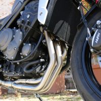 Escape compatible con Triumph Trident 660 2021-2024, Deeptone Inox, Escape completo, no legal para países de la UE, con db killer extraíble 