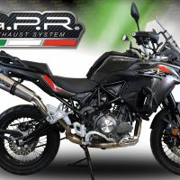 Escape compatible con Benelli Trk 502 X 2017-2020, GP Evo4 Titanium, Escape legal, homologado, silenciador con db killer desmontable y tubo de conexión específico 