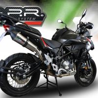 Escape compatible con Benelli Trk 502 X 2017-2020, GP Evo4 Titanium, Escape legal, homologado, silenciador con db killer desmontable y tubo de conexión específico 