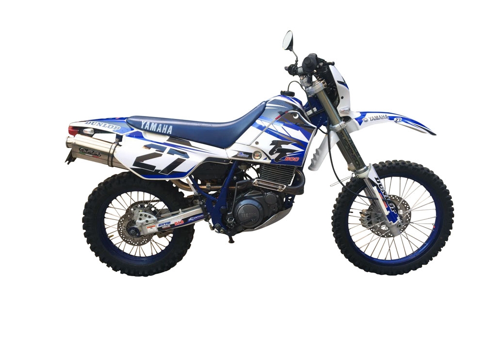 Escape compatible con Yamaha Tt 600 1983-1997, Trioval, Escape legal, homologado, silenciador con db killer desmontable y tubo de conexión específico 