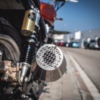 Escape compatible con Yamaha Xv 535 Virago 1981-2007, Ultracone Inox Cafè Racer, Silencioso homologado universal, con db killer desmontable sin tubo de conexión 