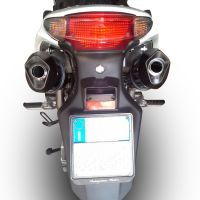 Escape compatible con Honda Varadero 1000 1999-2011, Furore Nero, Par de terminales de escape homologados, con db killer extraíbles y tubos de conexión específicos 