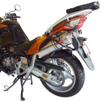 Escape compatible con Honda Varadero 1000 1999-2011, Trioval, Par de terminales de escape homologados, con db killer extraíbles y tubos de conexión específicos 