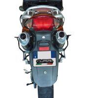 Escape compatible con Honda Varadero 1000 1999-2011, Trioval, Par de terminales de escape homologados, con db killer extraíbles y tubos de conexión específicos 