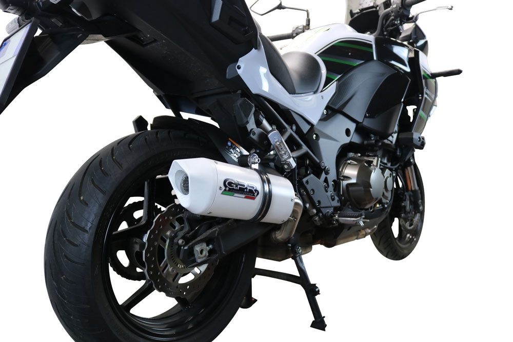 Escape compatible con Kawasaki Versys 1000 I.E. 2021-2024, Albus Evo4, Escape legal, homologado, silenciador con db killer desmontable y tubo de conexión específico 